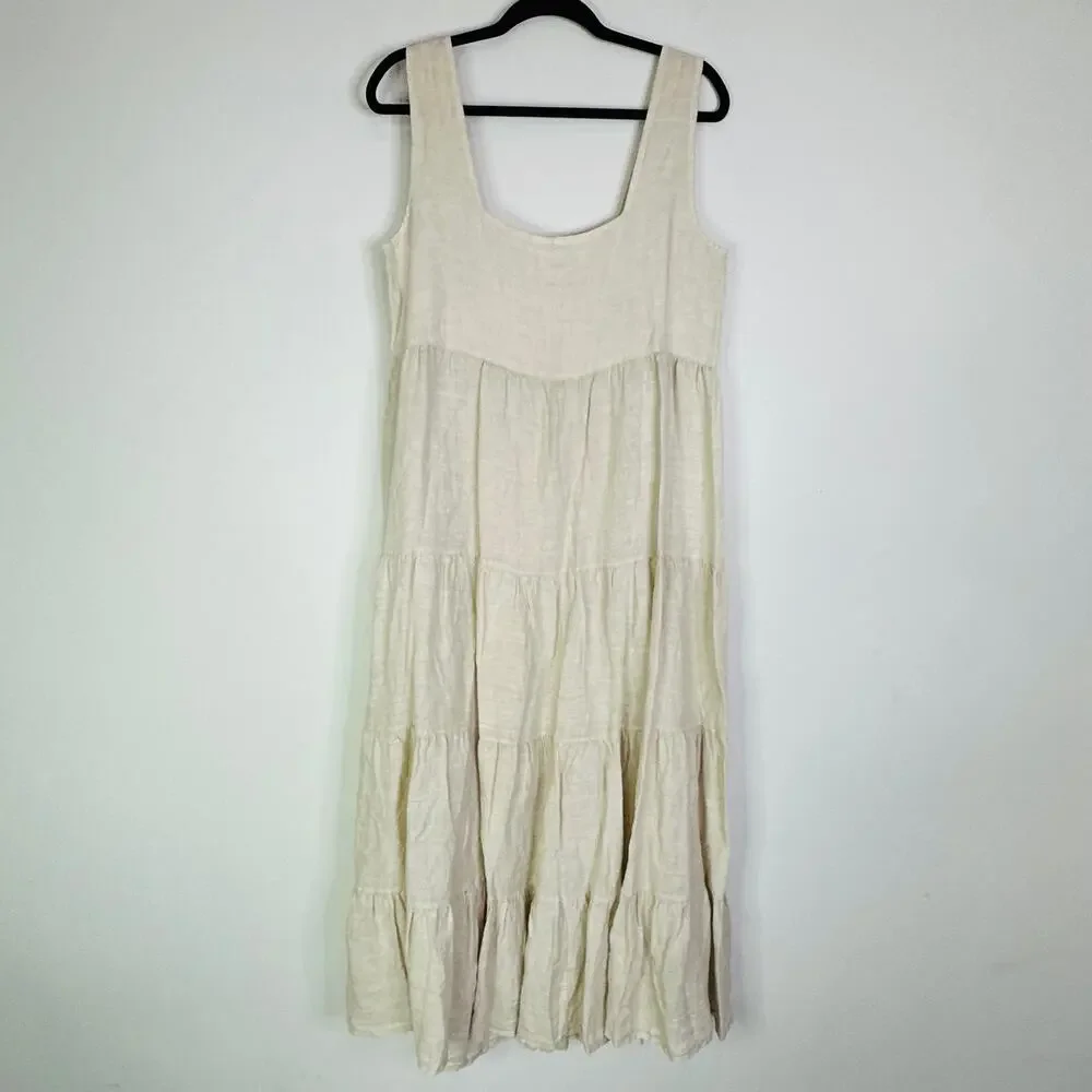 Beachwood Baby The Willow Dress - Moon Willow color - Linen Maxi Dress L - Picture 5 of 7